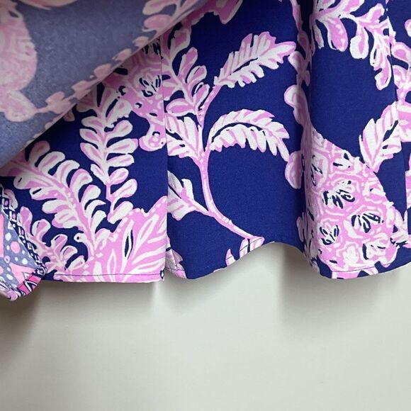 NWOT Lilly Pulitzer Donna Romper Galaxy Blue What The Shell Sz 0 - Picture 6 of 7